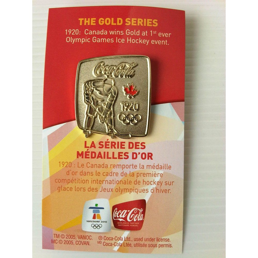 Coca Cola Canada Ice Hockey Olympic Team Pin - Rare Collectible - New